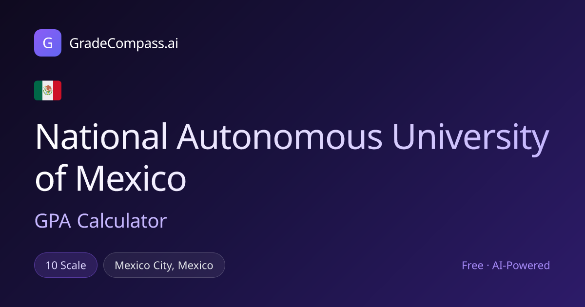 National Autonomous University of Mexico GPA Calculator – Free & AI ...